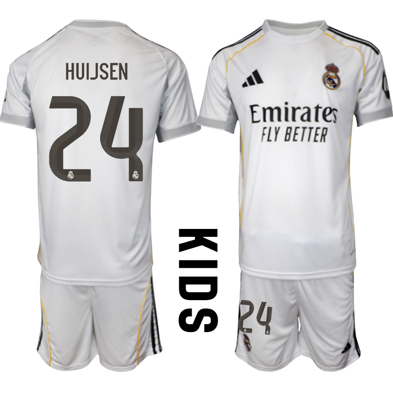 Youth 2025-2026 Club Real Madrid home white #24 Soccer Jersey  01